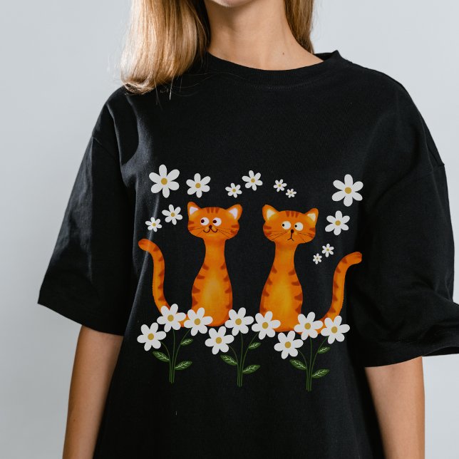 Camiseta Ginger Floral Naranja Cat Energy (Subido por el creador)