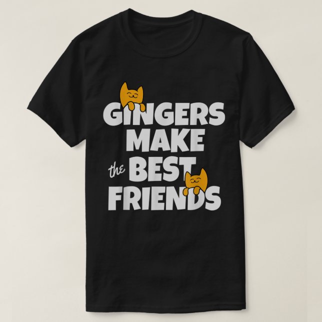 Camiseta Ginger Gats mejores amigos para el Naranja Tabby C (Diseño del anverso)