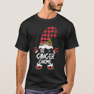 Camiseta Ginger Gnome Buffalo Plaid Matanza Familia Christm