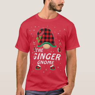 Camiseta Ginger Gnome Buffalo Plaid Matanza Familia Christm