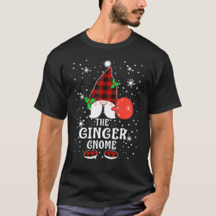 Camiseta Ginger Gnome Buffalo Plaid Matanza Familia Christm