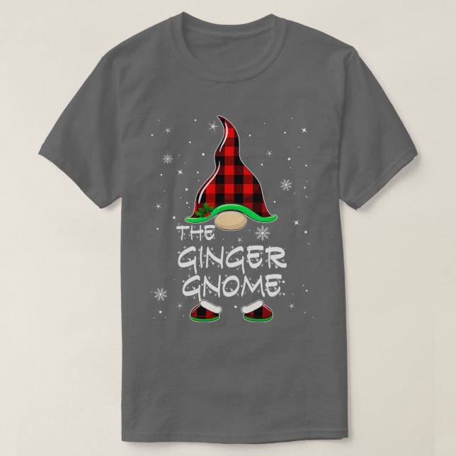 Camiseta Ginger Gnome Buffalo Plaid Matanza Familia Christm (Diseño del anverso)