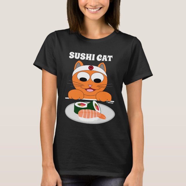 Camiseta Ginger Kitty con sushi gracioso (Anverso)