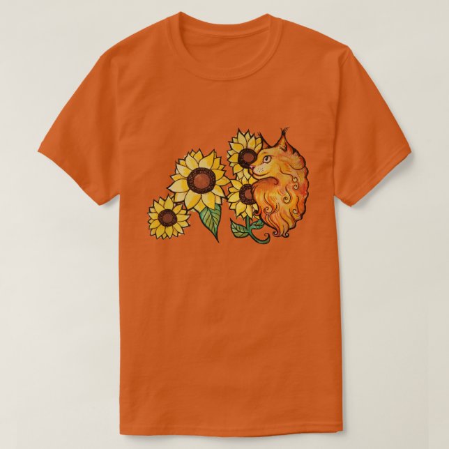 Camiseta Ginger Maine Coon Cat (Diseño del anverso)
