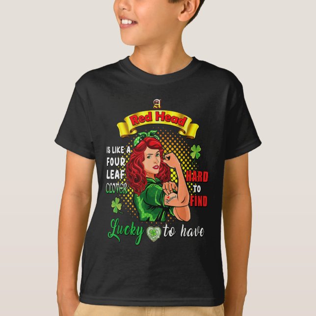 Camiseta Ginger St Patrick Day Irish Women Lucky Redhead Sh (Anverso)