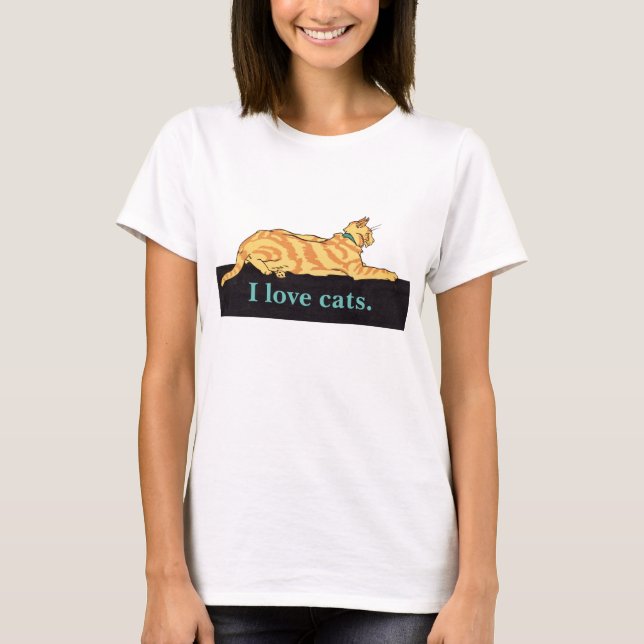 Camiseta Ginger Strike Cat I Love Cats (Anverso)