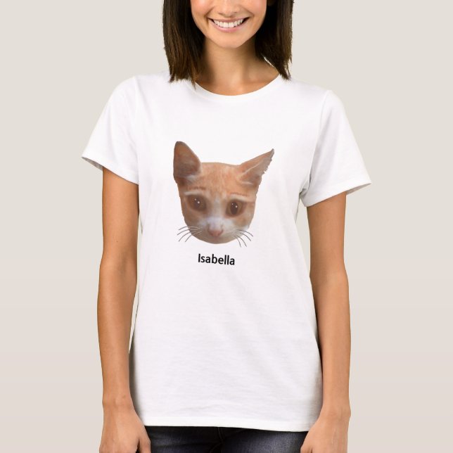 Camiseta Ginger Tabby Kitty Cat & Calligraphy (Anverso)