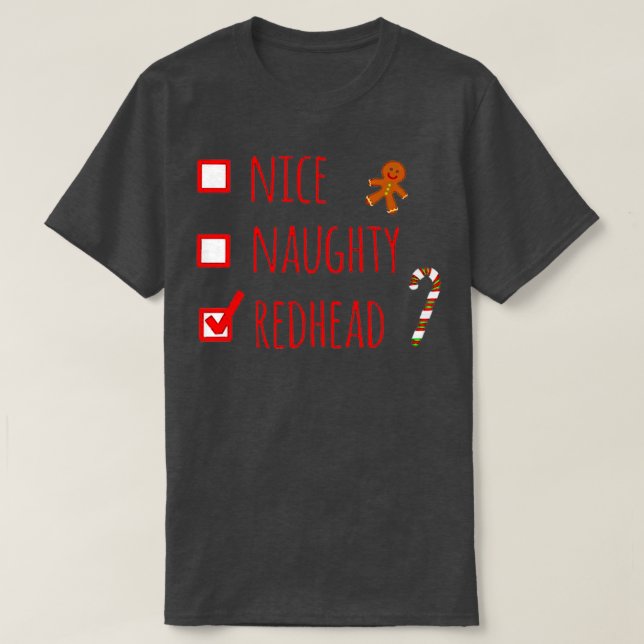 Camiseta Gingerbeard Nice Naughty Redhead (Diseño del anverso)