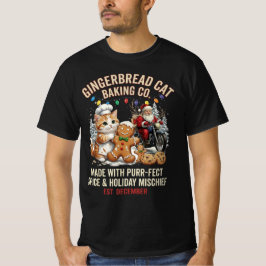 Camiseta Gingerbread Cat Baking Co Especias Perfectas Navid