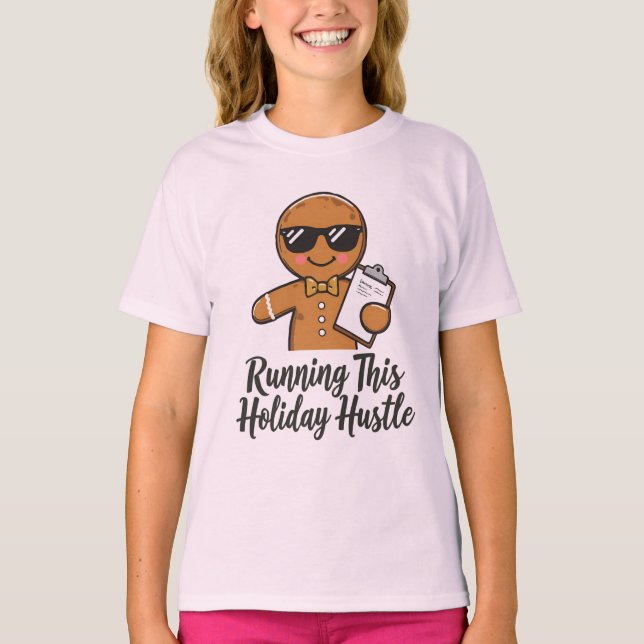 Camiseta Gingerbread CEO Shirt – Running This Holiday Hustl (Anverso)