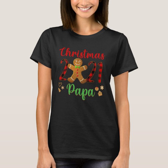 Camiseta Gingerbread Christmas Papa Costume For Family Chri (Anverso)