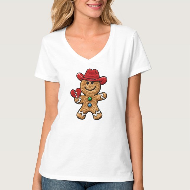 Camiseta Gingerbread Cowboy PNG Sublimation Design (Anverso)
