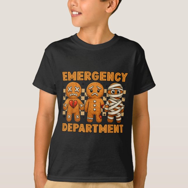 Camiseta Gingerbread Emergency Department Christmas Nurse D (Anverso)
