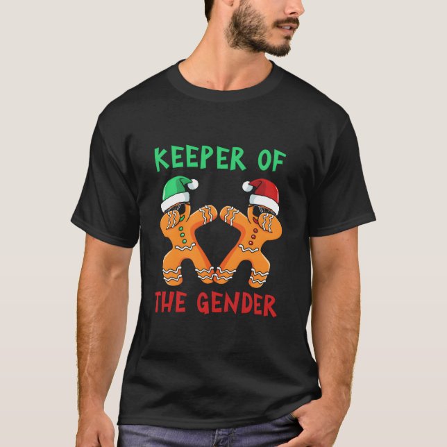 Camiseta Gingerbread Gender Reveal Keeper Of The Gender (Anverso)