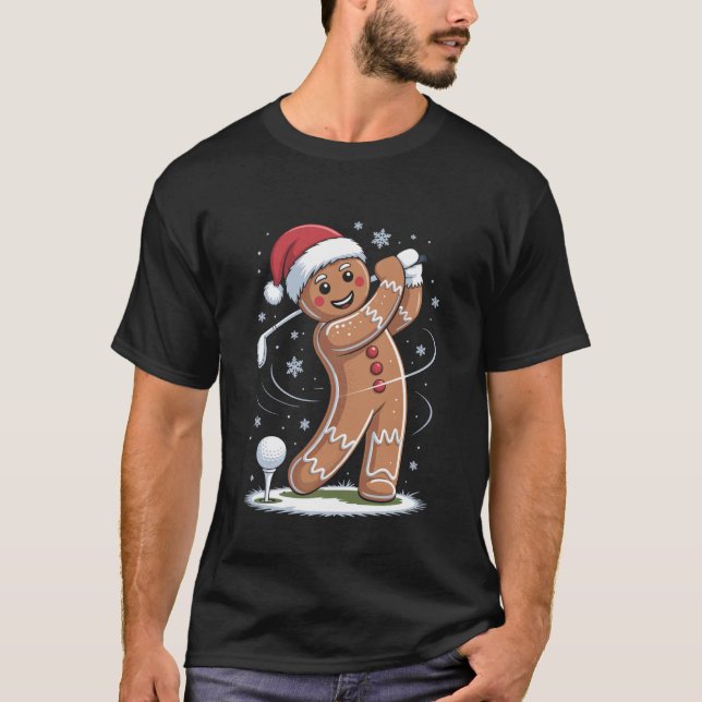 Camiseta Gingerbread Golf Player Christmas Golfer Xmas Golf (Anverso)