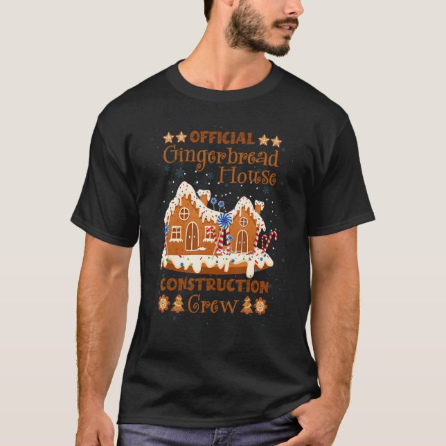 Camiseta Gingerbread House Construcción Tripulación (Anverso)