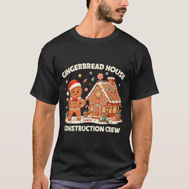 Camiseta Gingerbread House Construction Crew Kids Men Women (Anverso)
