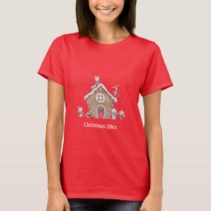 Camiseta Gingerbread House Hielo Skating Animals Personaliz