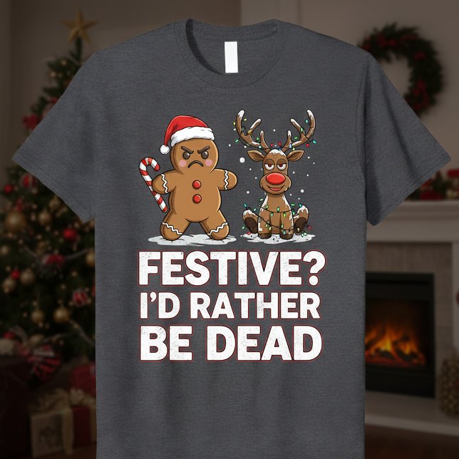 Camiseta Gingerbread Man and Reindeer Sarcastic Christmas (Subido por el creador)