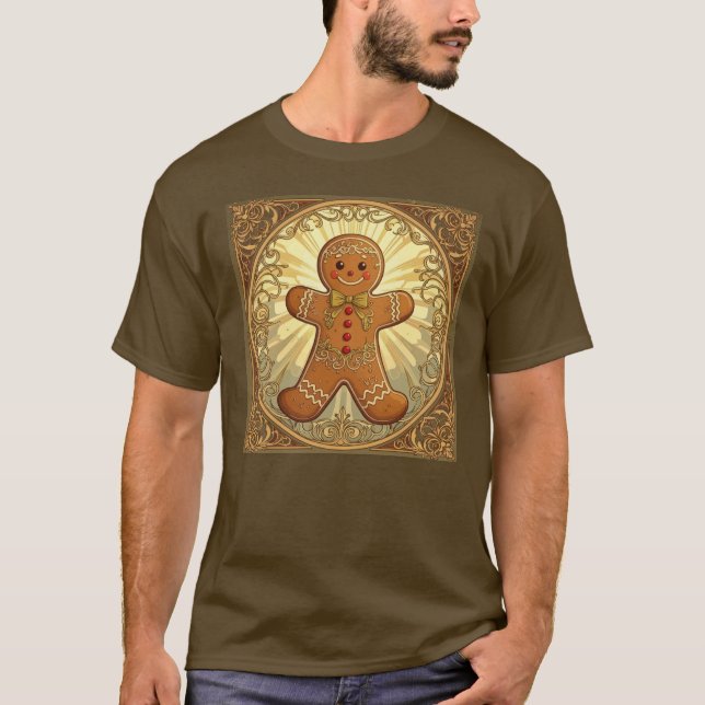 Camiseta Gingerbread Man Cookies Vintage-Style Christmas (Anverso)