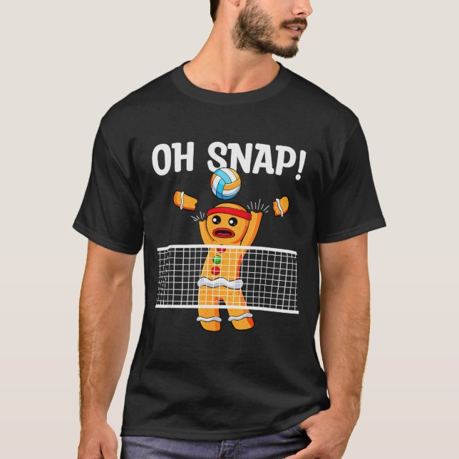 Camiseta Gingerbread Man Oh Snap Christmas Volleyball Playe (Anverso)