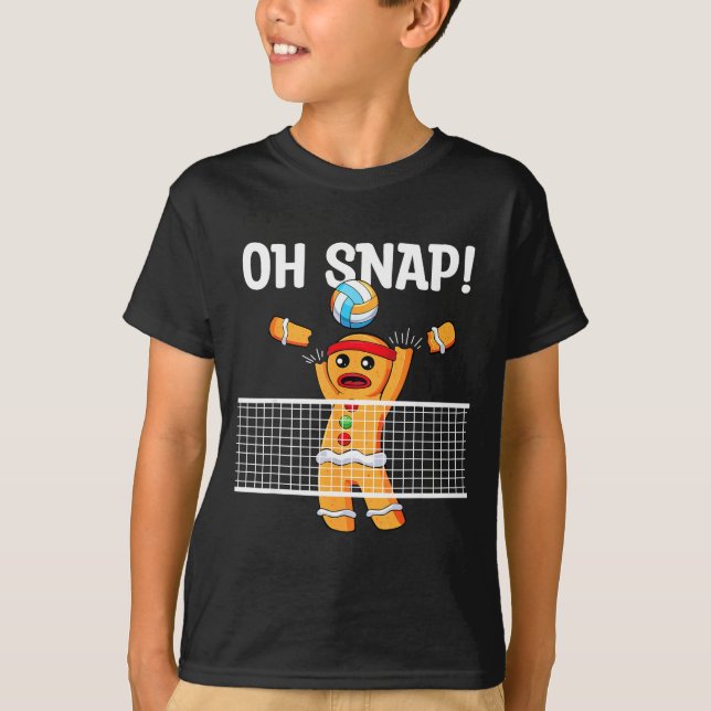 Camiseta Gingerbread Man Oh Snap Christmas Volleyball Playe (Anverso)