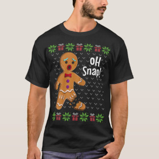 Camiseta Gingerbread Man Oh Snap Funny Cute Ugly Christmas 