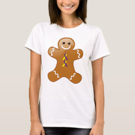 Camiseta Gingerbread Man Purple Yellow Awareness Ribbons