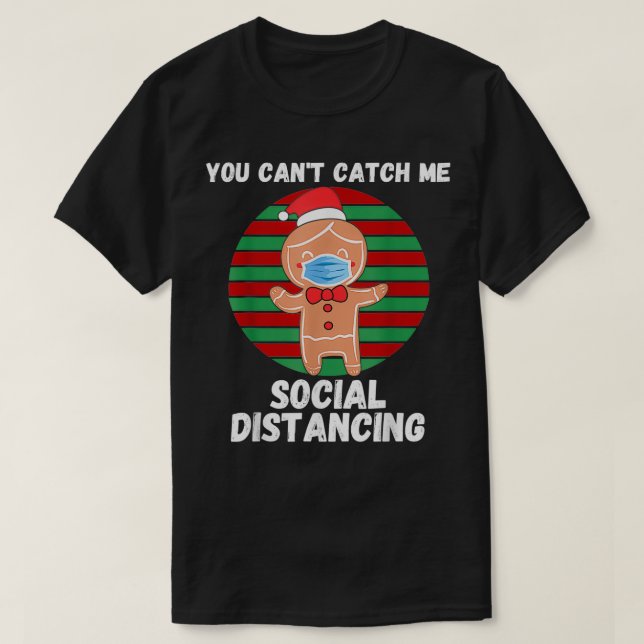 Camiseta Gingerbread Man With Mask Christmas 2020 Social Di (Diseño del anverso)