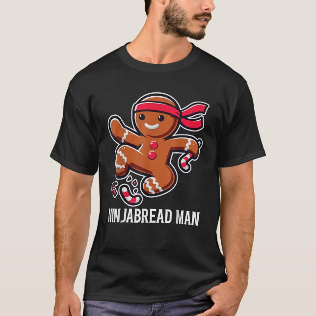 Camiseta Gingerbread Ninjabread Man Funny Cute Groovy Chris (Anverso)
