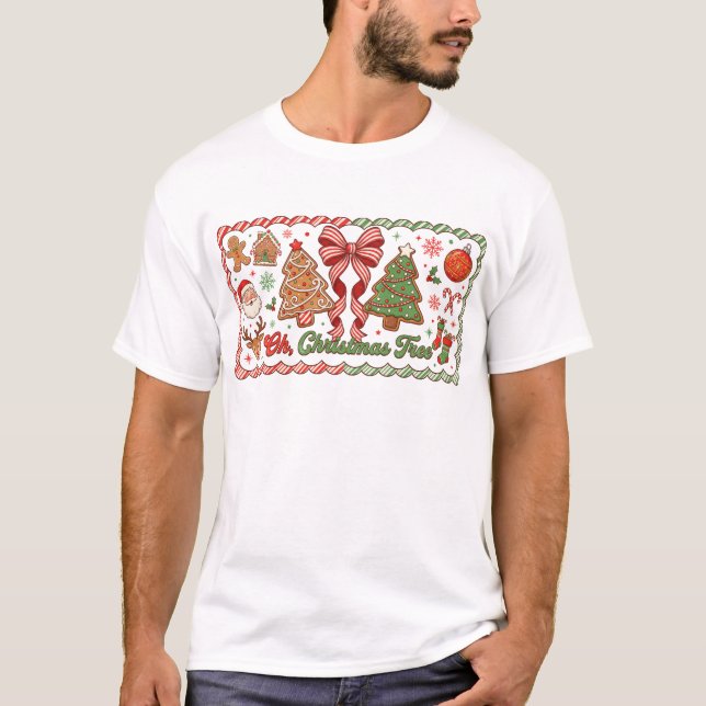 Camiseta Gingerbread Oh Christmas Tree Art (Anverso)