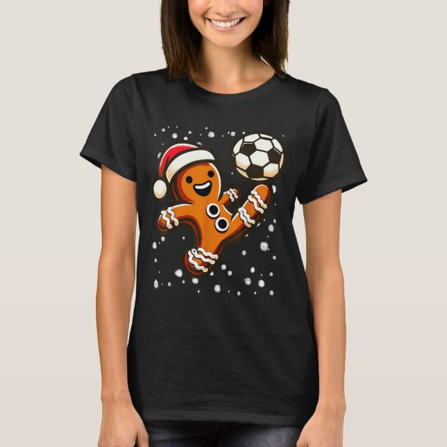 Camiseta Gingerbread Plays Soccer Bicycle Kick, Cookie Chri (Anverso)