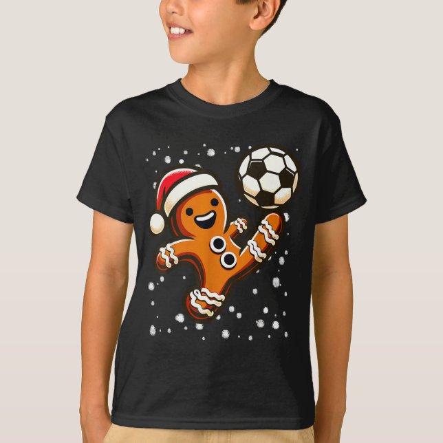 Camiseta Gingerbread Plays Soccer Bicycle Kick, Cookie Chri (Anverso)