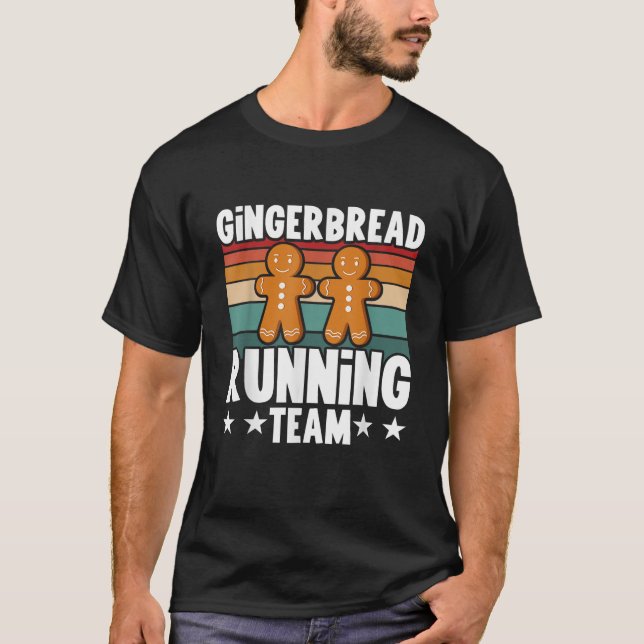 Camiseta Gingerbread Running Team Candy Cane Cookie Gingerb (Anverso)