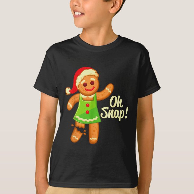 Camiseta Gingerbread Shirt Oh Snap _ Christmas Ginger Cooki (Anverso)