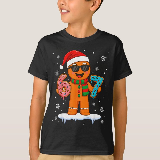 Camiseta Gingerbread Six Seven 67 Meme 6 7 Funny Christmas  (Anverso)