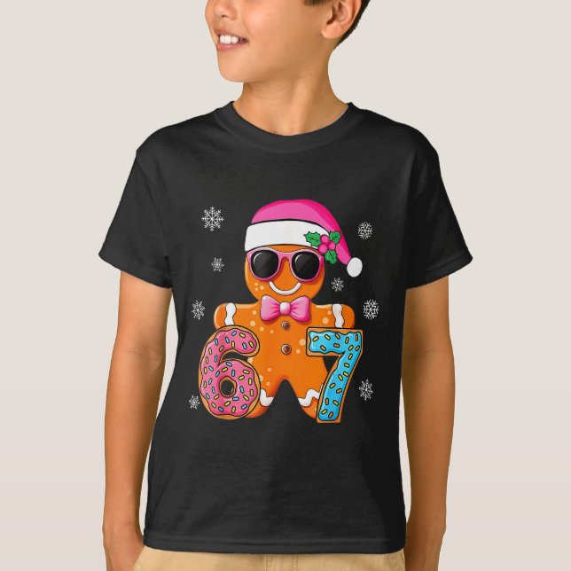 Camiseta Gingerbread Six Seven 67 Meme 6 7 Funny Christmas  (Anverso)