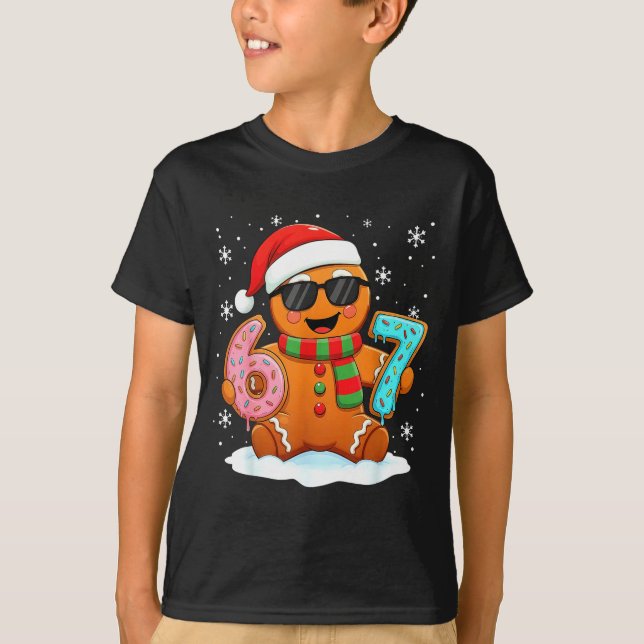Camiseta Gingerbread Six Seven Bruh Funny Christmas Meme Si (Anverso)