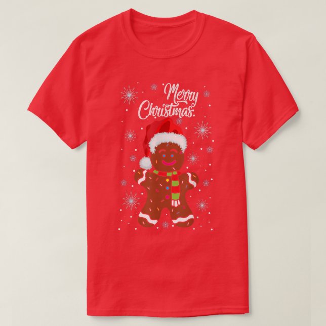 Camiseta Gingerbread Usa Navidades De Santa Hat Costume Coo (Diseño del anverso)