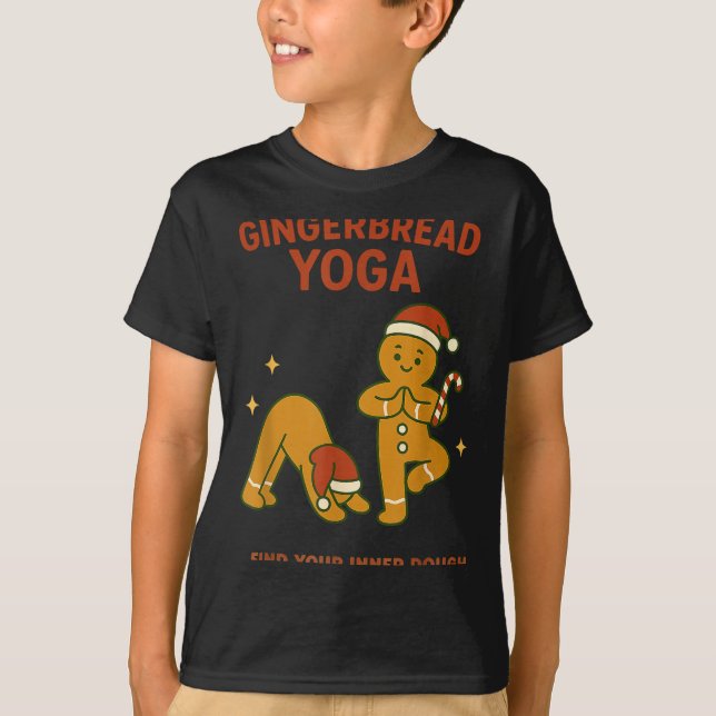 Camiseta Gingerbread Yoga – Fun Holiday “find Your Inner Do (Anverso)
