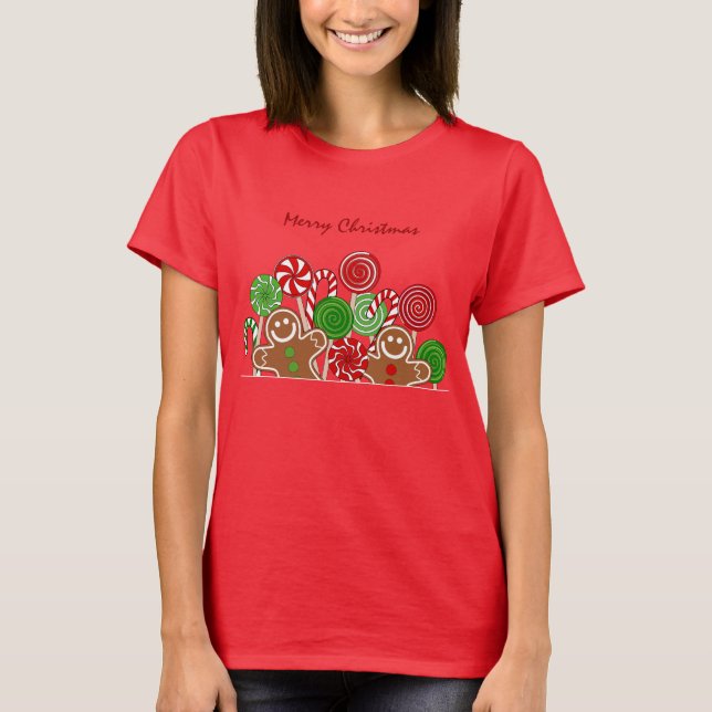 Camiseta Gingermoles de moda para Navidades rojos (Anverso)