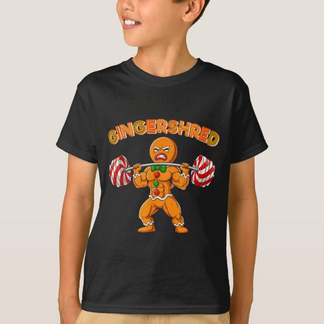 Camiseta Gingershred Christmas Gingerbread Man Gym Bodybuil (Anverso)