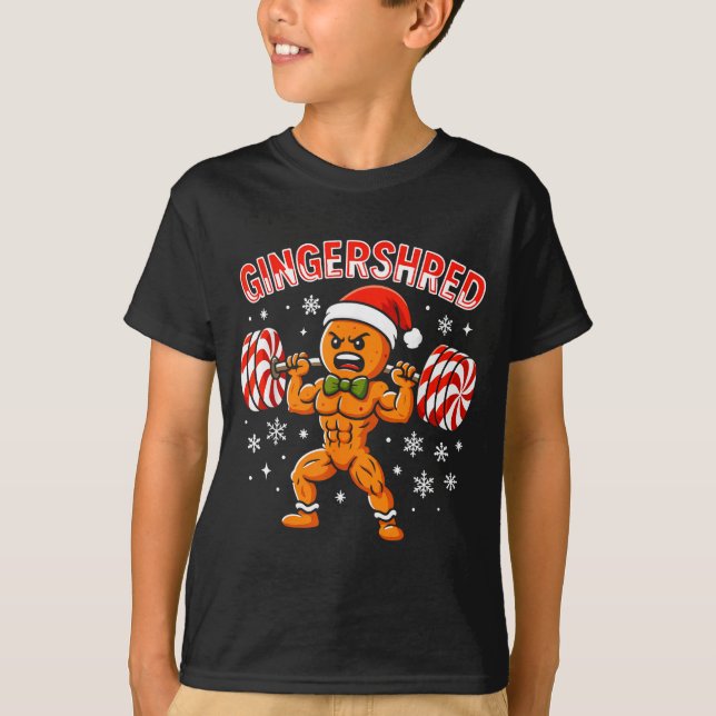 Camiseta Gingershred Funny Gingerbread Man Gym Bodybuilding (Anverso)