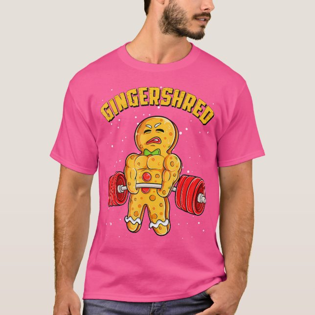 Camiseta Gingershred Funny Gingerbread Man Gym Bodybuilding (Anverso)