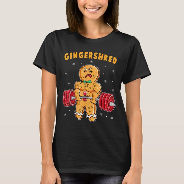 Camiseta Gingershred Funny Gingerbread Man Gym Bodybuilding (Anverso)