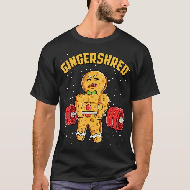 Camiseta Gingershred Funny Gingerbread Man Gym Bodybuilding (Anverso)