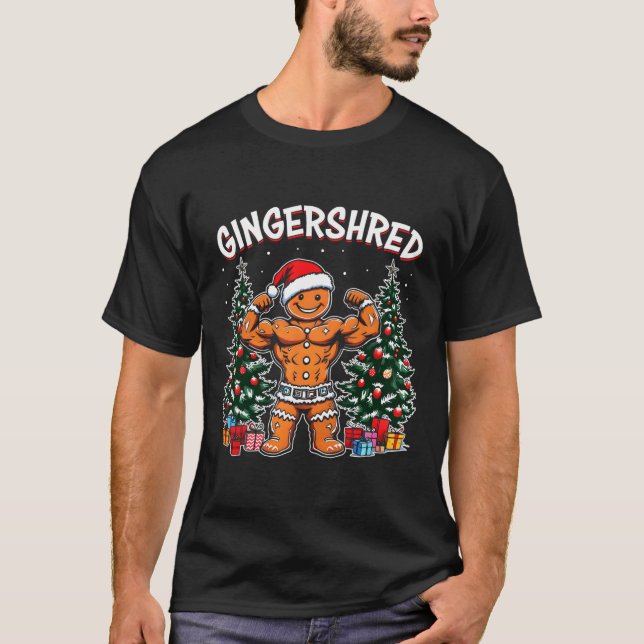 Camiseta Gingershred Funny Gingerbread Man Gym Bodybuilding (Anverso)