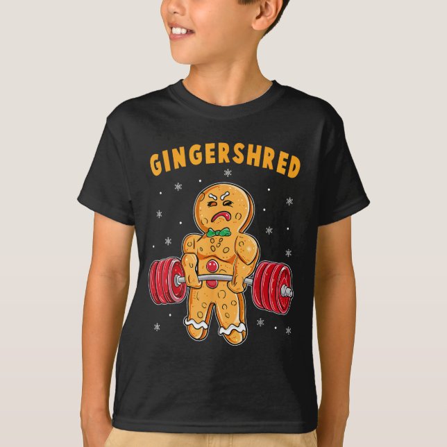 Camiseta Gingershred Funny Gingerbread Man Gym Bodybuilding (Anverso)