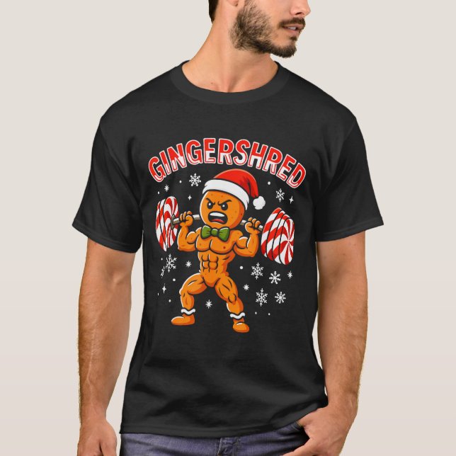 Camiseta Gingershred Funny Gingerbread Man Gym Bodybuilding (Anverso)