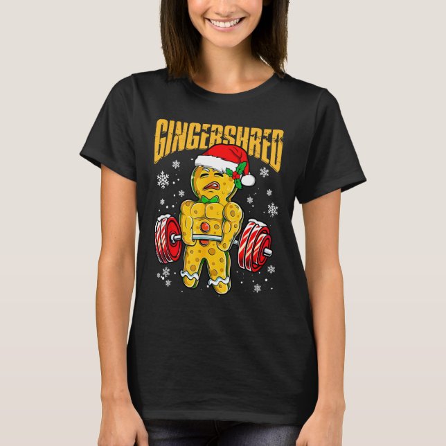 Camiseta Gingershred Funny Gingerbread Man Gym Bodybuilding (Anverso)